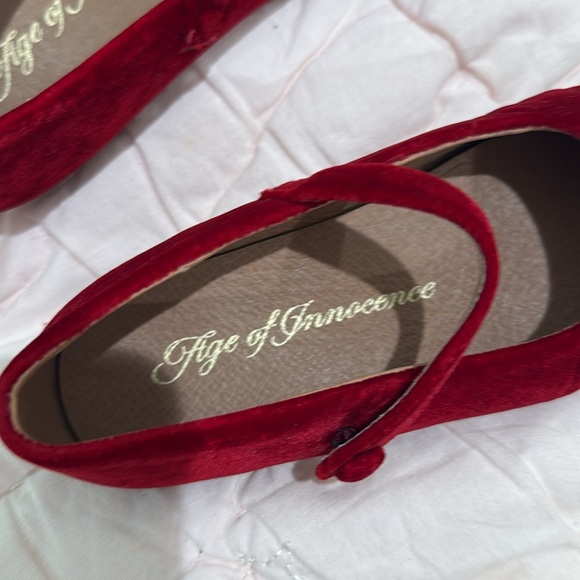 Red Velvet Mary Jane Flats - Picture 3 of 3